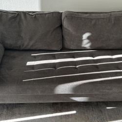 Gray Velveteen Sofa $65