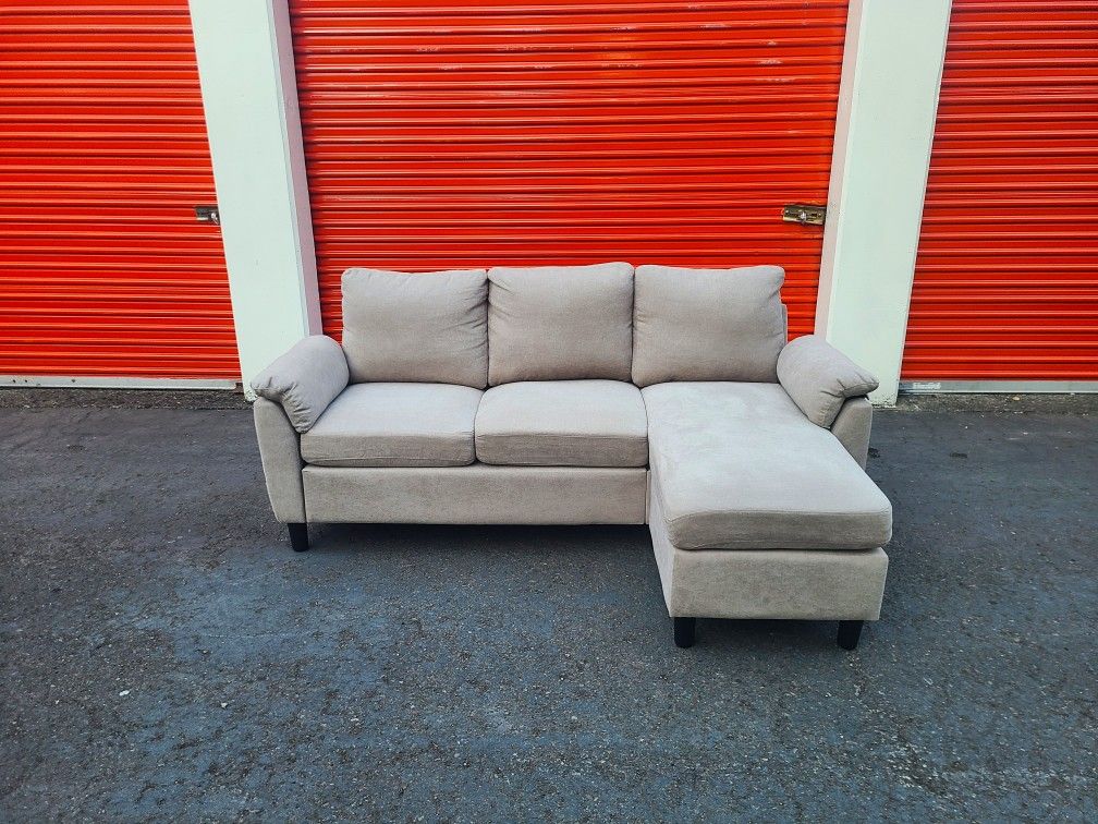Tan Small Sectional Couch - Free Delivery