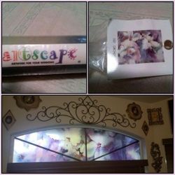 NEW ARTSCAPE ART SCAPE STAINED GLASS PURPLE FLOWER WINDOW COVERING FILM PRIVACY 24" By 36" ORCHIDS 107