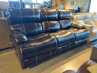 Sleek Dark Brown Power Reclining Three Seater Couch