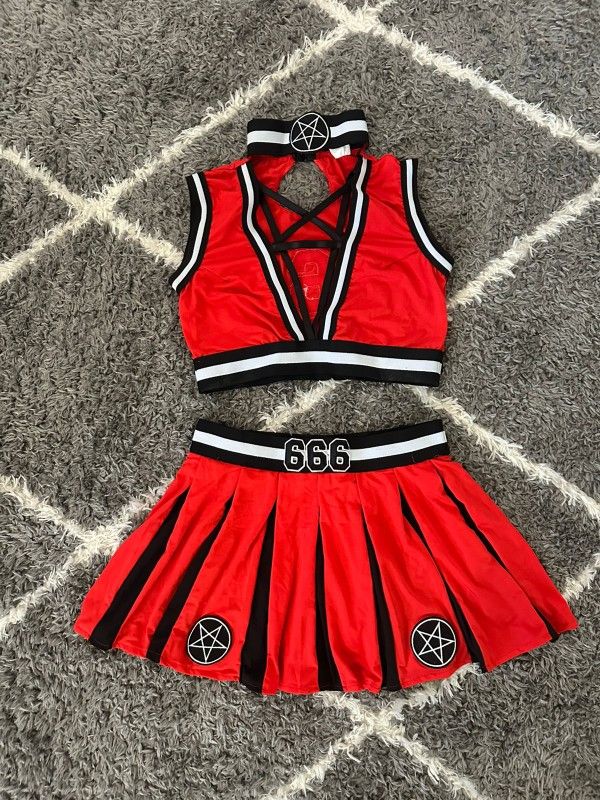 Halloween Devil Cheerleader Costume