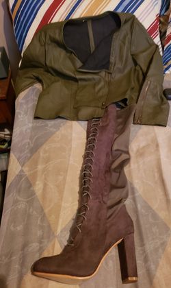 Boots size 10 jacket large