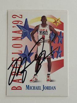 MICHAEL JORDAN 1992 SKYBOX # 534 USA DREAM TEAM COA INCLUDED IT
