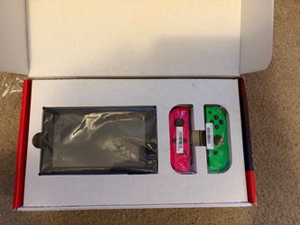 Nintendo Switch with Neon Pink and Green Joy-Cons