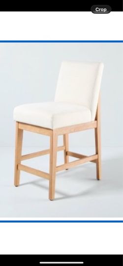 Upholstered Natural Wood Slipper Counter Stool Natural/Cream - Hearth & Hand™ with Magnolia