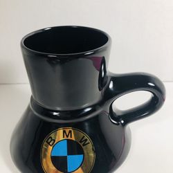 VTG Feltman Langer BMW Coffee Mug Black Blue Gold Logo Small Mouth Wide Base