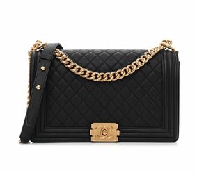 Chanel Boy Bag Black Caviar Gold Hardware