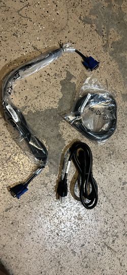 Computer Monitor Cables Bundle – Power Cord + VGA Cables