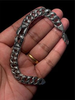 Sterling Silver 925 Cuban Link Chain Bracelet for Men, Lobster Closure