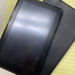 Amazon Kindle Fire With Black Leather Case