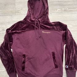 Champion Velour Hoodie Size Small 