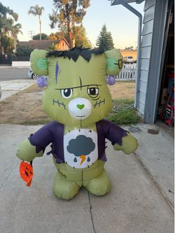 Care Bears x Monsters Grumpy Bear Frankenstein Inflatable 4.2' Halloween