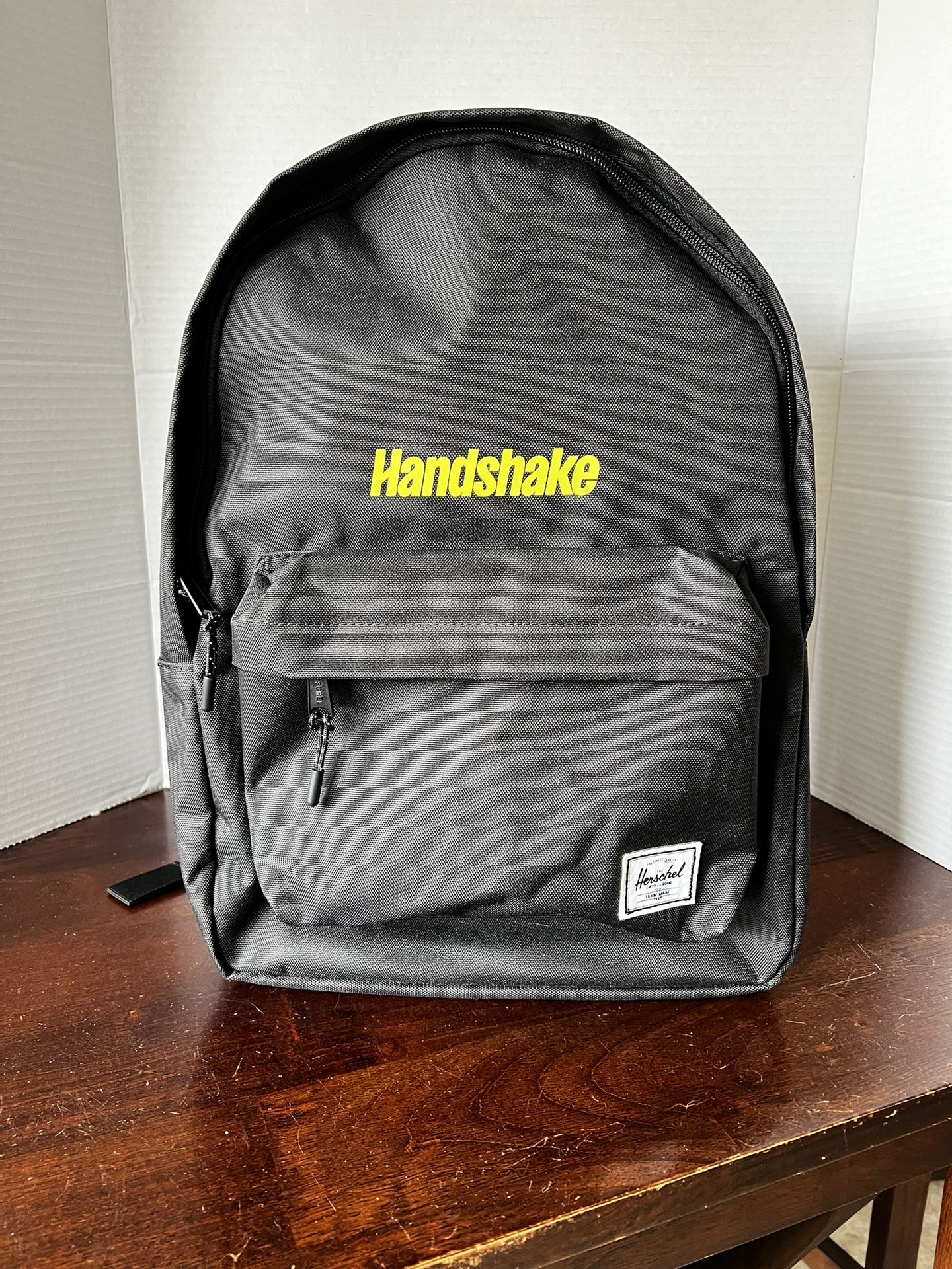 Herschel Black Backpack- Handshake Logo