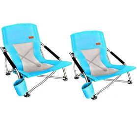 New!✨ Nice 2 pack low beach camping chairs