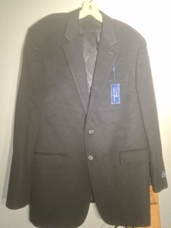 Men's Dark Gray Wool Blend Blazer with Tags