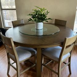 Round dining table with round turntable