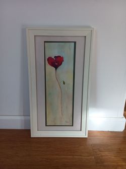 Frame and  Red Poppy Flower Art Print