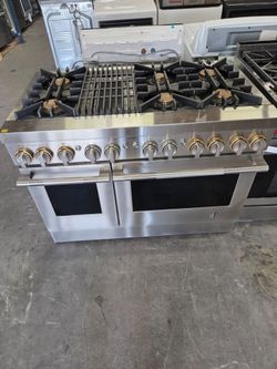 JennAir RISE™
48 Inch Smart Dual Fuel Professional Range with with 6 Sealed Burners, Double Oven, 6.3 Cu. Ft. Total Capacity, Gas Grill, WiFi, Smart