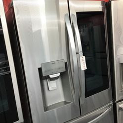 New Scratch And Dent LG 29.5 Cu Ft Stainless Steel Grab And Go French Door Fridge. 1 year Warranty 