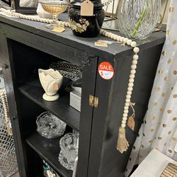 Solid Wood Vintage Cabinet w/ Roll of Chicken Wire