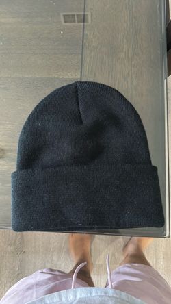 Black Knit Beanie Hat