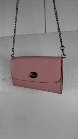 NEW Coach Pink Chain Strap Crossbody Wallet Purse