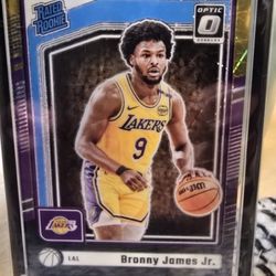 Bronny James jr 2024-25 Panini Optic Black And Gold Holo 6/8 