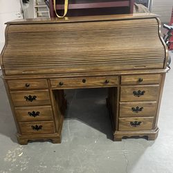 Roll top desk with light, power cord and keys  $125
