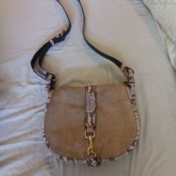 Michael Kors Snakeskin And Suede Bag