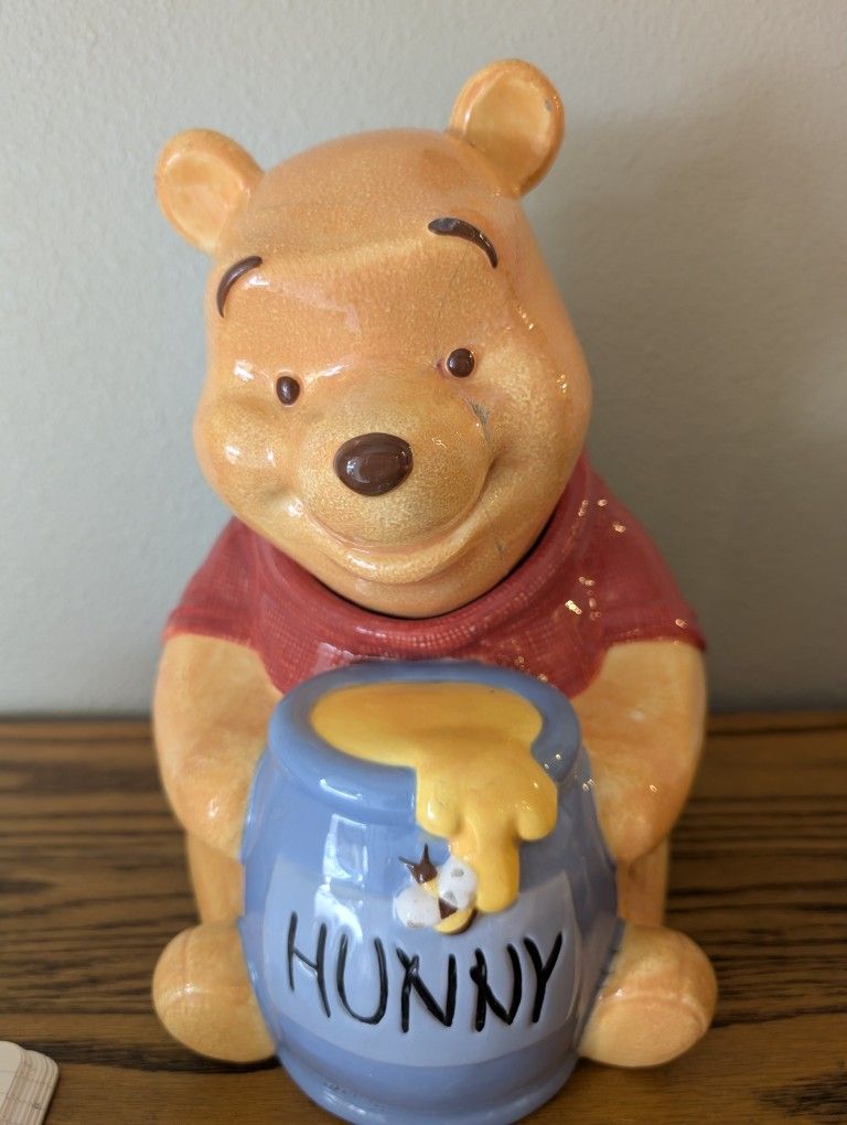 1990’s Simply Pooh Cookie Jar- Vintage Disney Winnie the Pooh Honey Pot Cookie Jar