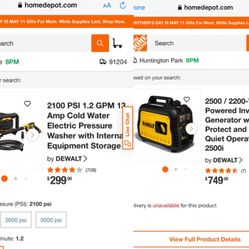 2100 PSI 1.2 GPM & 13 Amp 2500 / 2200-Watt Gas Powered Inverter Generator - 2500i