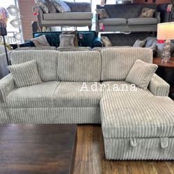 2-pc Convertible Sectional Sofa W/ USB Ports  Brand New