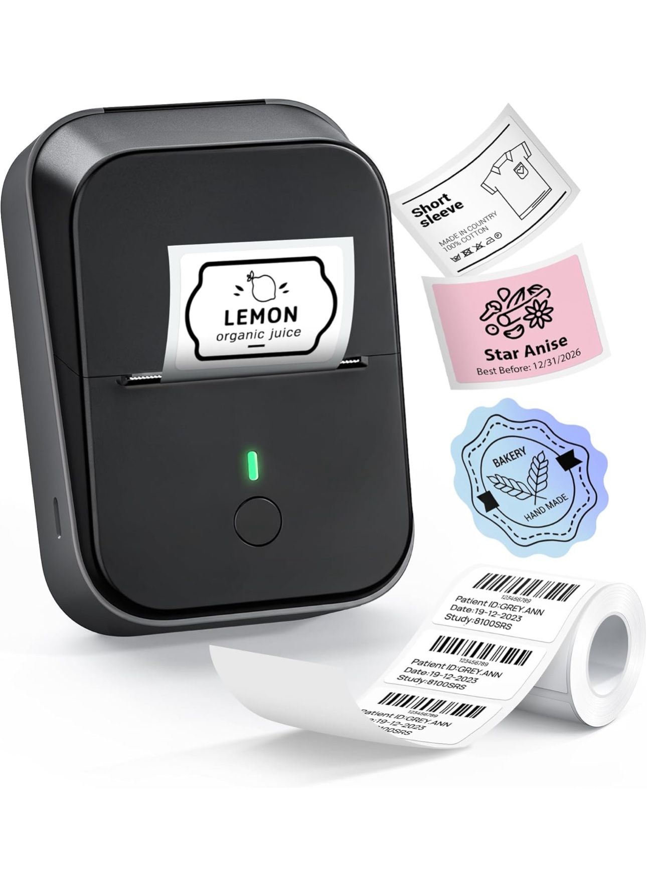 New-PM260 Label Maker Machine with Tape, 2 Inch Label Maker Bluetooth Label Printer, Inkless Portable Labeler for Home, Kitchen, School, Office Organi