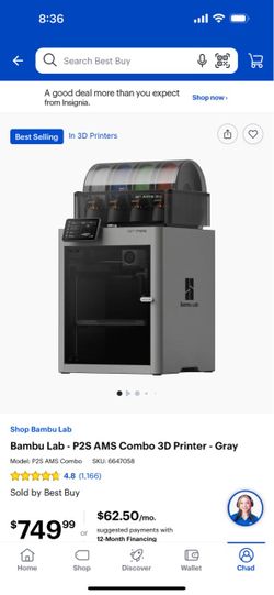 Bambu Labs P2S combo 3d printer