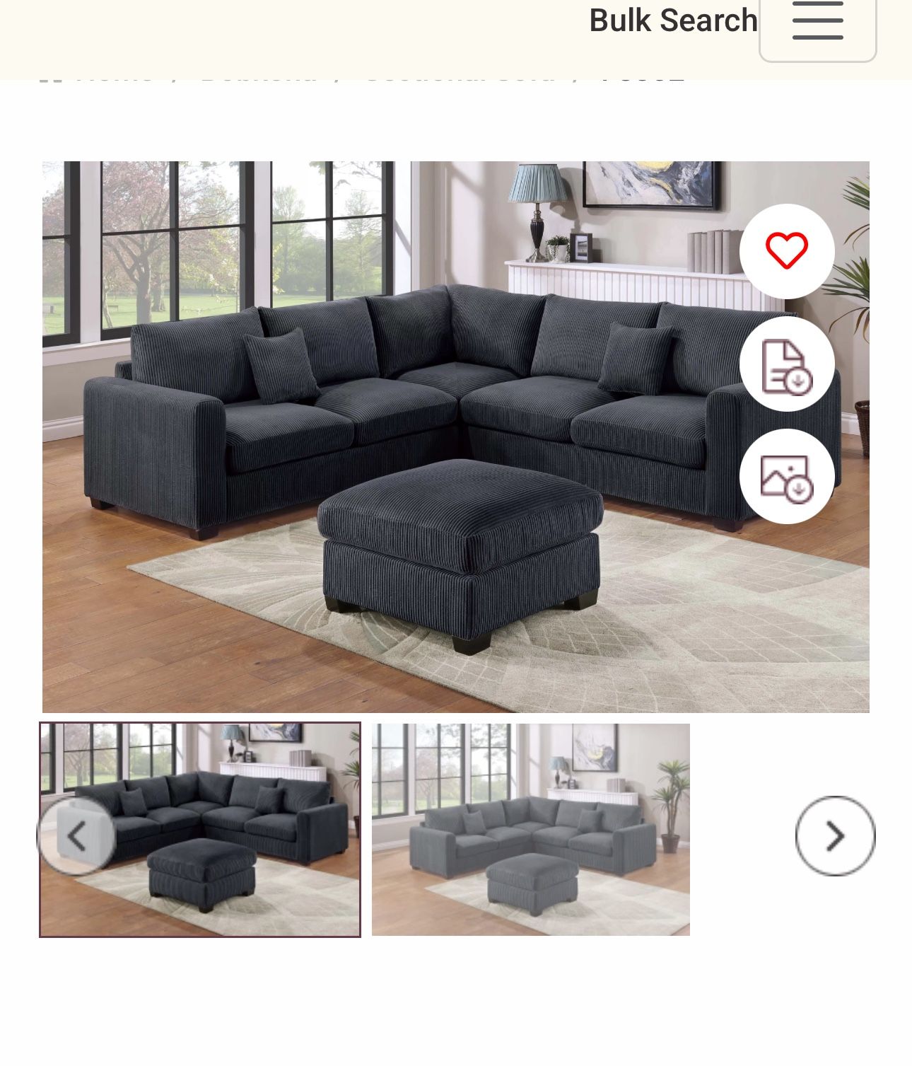 $499 Sectional With Ottoman