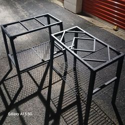 Black Metal Wire Shelf Rack Units – Set of 2