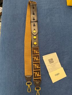 Fendi Tan and Black FF Jacquard Adjustable Shoulder Strap