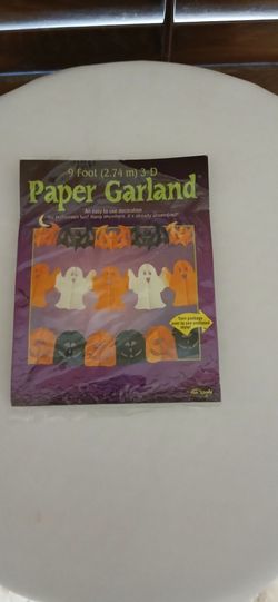BRAND NEW HALLOWEEN PAPER GARLAND GHOSTS