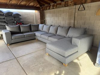 3pc sectional gray fabric new