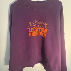Palm Angels “Location Unknown” Purple Crewneck Sweatshirt Size XL