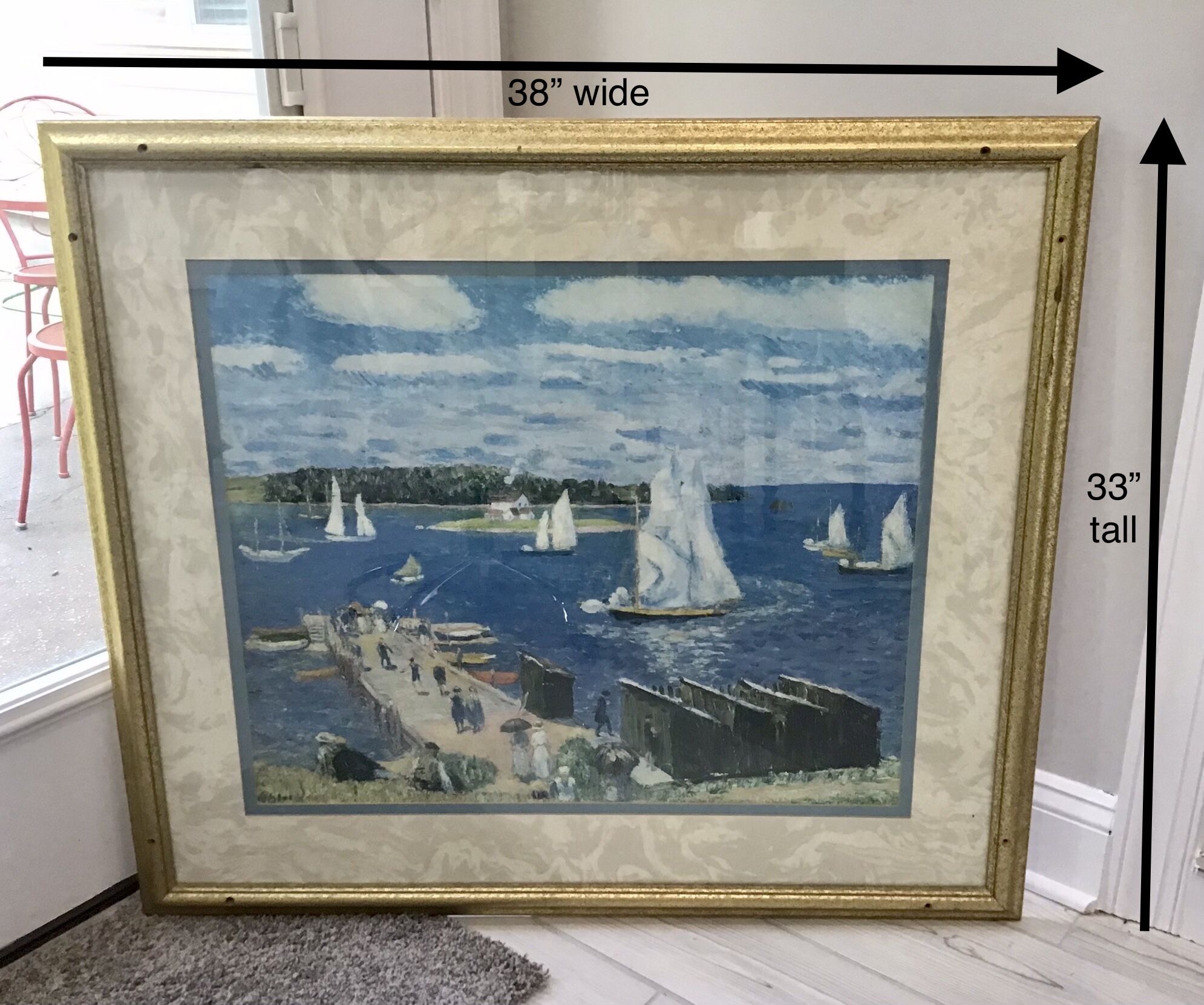 Very Large 1911 William Glackens “Mahone Bay” Print Custom Framed by Paragon Picture Gallery
