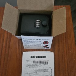 Combination Lock Key Safe Box + Wireless Mini Doorbell (New)