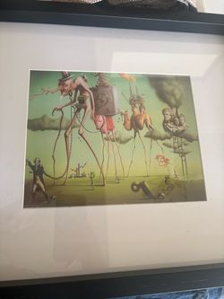 Surrealist Art Print in Black Frame