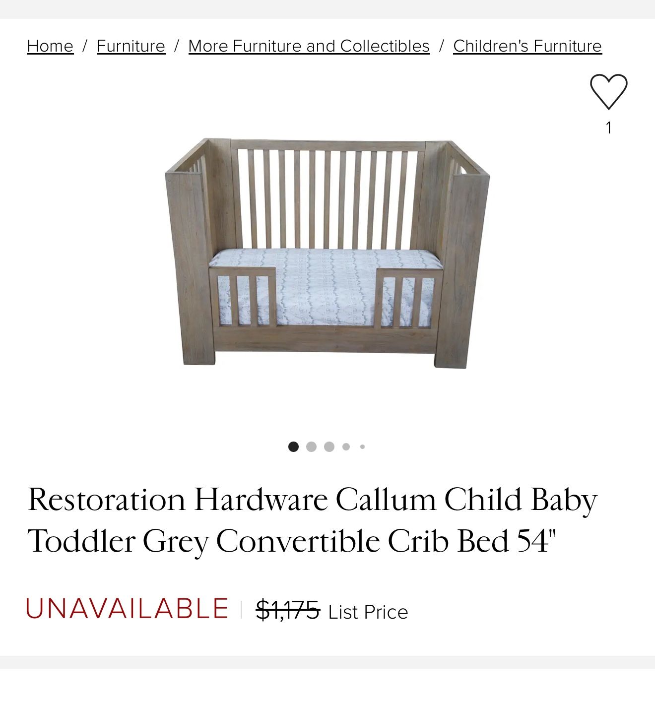 Restoration Hardware Baby/toddler Crib and Bed Conversion