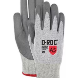 MAGID D-ROC ANSI Level A5 Cut Resistant Work Gloves, 12 Pairs, Polyurethane. Sz9