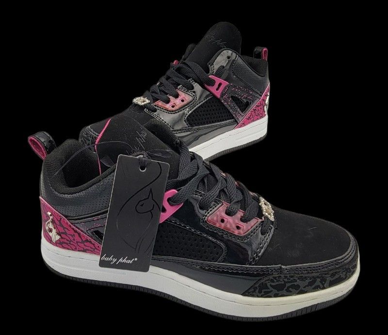 BABY PHAT Blake 2 Black/Fuchsia lace up sneakers Women’s Size: 7 M Usa
