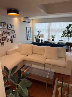 Very Comfy Linen L-Shaped Couch