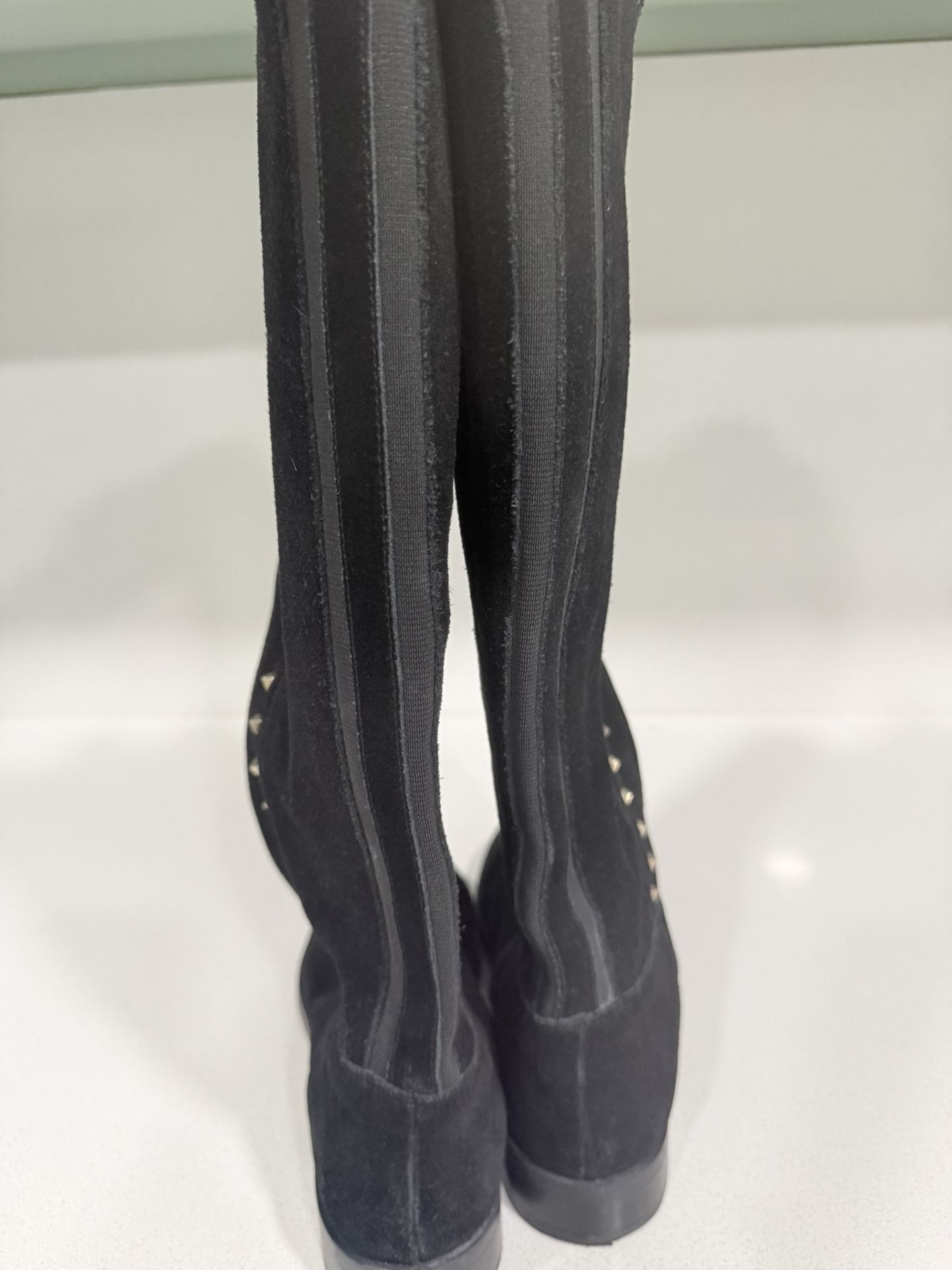 MARC FISHER Women's Tall Shaft Boots Secrit Suede Leather Black
