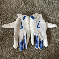 Nike Football Receiver Gloves White Blue