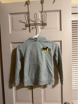 Boys Stitch & Stone Kids Hoodie Born For Speed Motorcycle Ride Sweatshirt Size 6